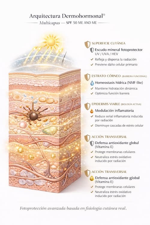 arquitectura dermohormonal por capas spf 50